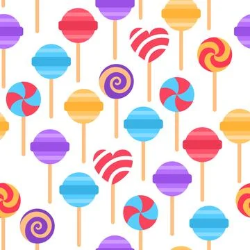 Color candy seamless pattern on white background. Stock Illustration