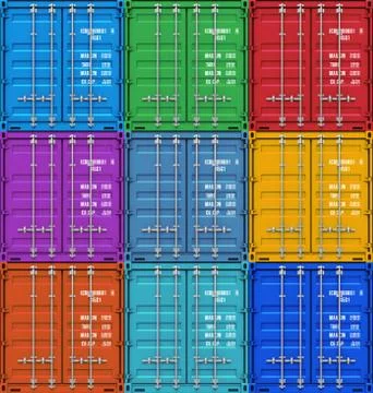 Color cargo containers Stock Illustration