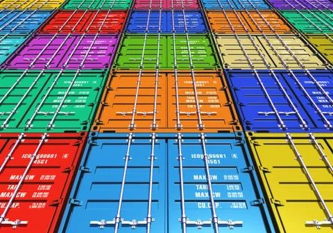 Color cargo containers Stock Illustration