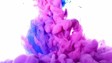 Color Cascade in Slow Motion. A Hypnotic Journey Through the Depths of Purple Stock Footage 238595419