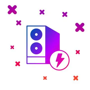 Color Case of computer icon isolated on white background. Computer server Illustrazione stock