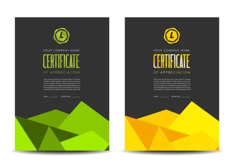 Color certificate design Illustrazione stock