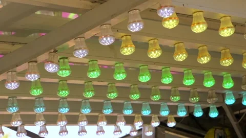Color changing bulbs Stock Footage 253951446