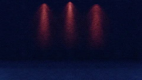 Color changing effect lighting on brick wall Stock Footage 260774268