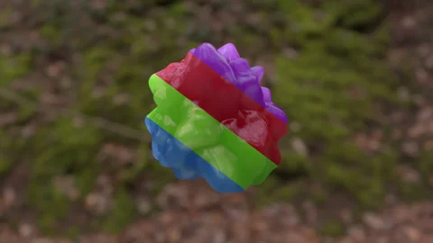 Color Changing Stripes Looping Floating Slime Ball Stock-Footage 150740619