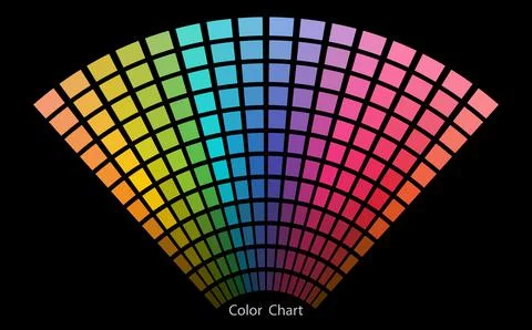 Color chart designer tool texture pattern background. Color palette. Table Illustrazione stock