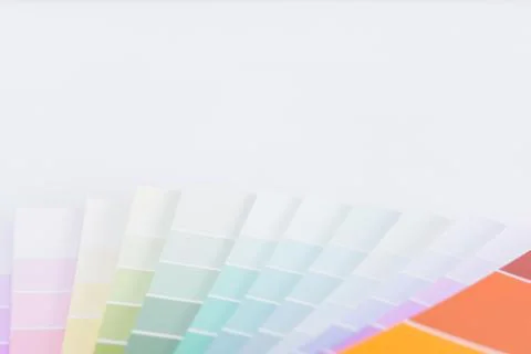 Color chart guide for renovation on white background Stock Photos