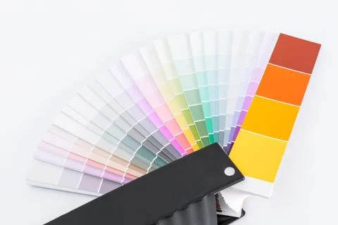 Color chart guide for renovation on white background Stock Photos