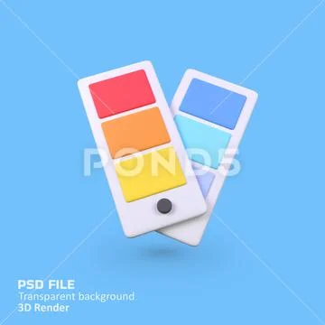 Color chart isolated 3d render icon illustration PSD Template