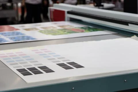Color chart on printer Stock Photos