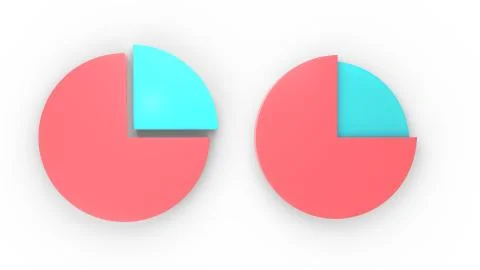 Color chart with quarter section 3d illustration Stock Illustration
