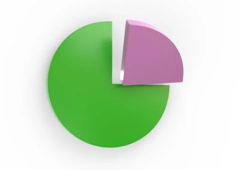 Color chart with quarter section 3d illustration Stock Illustration