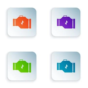 Color Check engine icon isolated on white background. Set colorful icons in Illustrazione stock