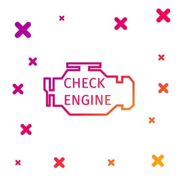 Color Check engine icon isolated on white background. Gradient random dynamic Stock Illustration