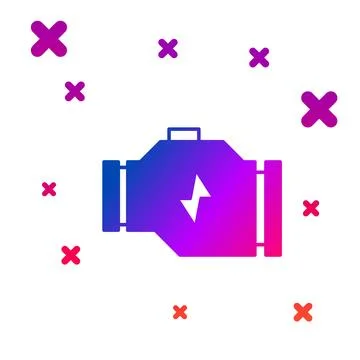 Color Check engine icon isolated on white background. Gradient random dynamic Stock Illustration
