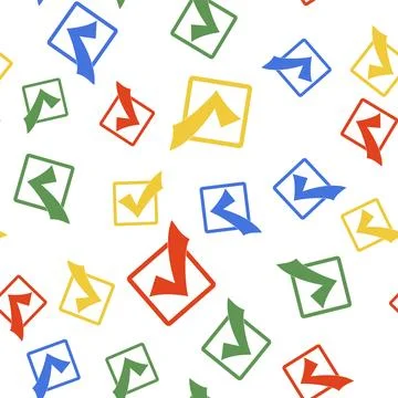 Color Check mark in a box icon isolated seamless pattern on white background Illustrazione stock