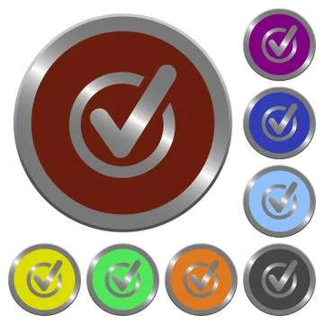 Color checked data buttons Stock Illustration