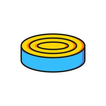 Color Checker game chips icon isolated on white background. Flat filled out.. Stock Illustration