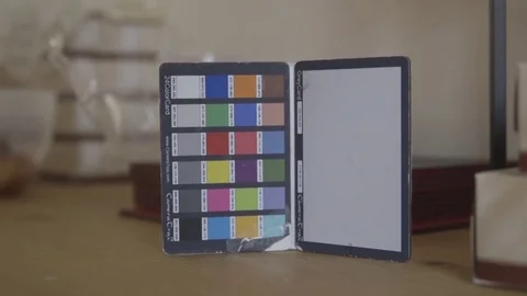 Color Checker on table Video stock 79446262