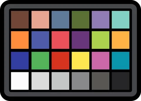 Color checker target board white balance chart Stock Illustration