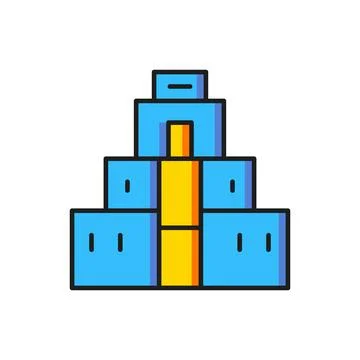 Color Chichen Itza in Mayan icon isolated on white background. Ancient Maya.. Ilustración de archivo
