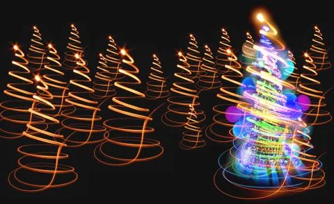 Color christmas tree Stock Illustration