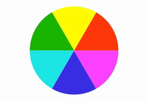 Color circle graph isolated on white background 스톡 일러스트