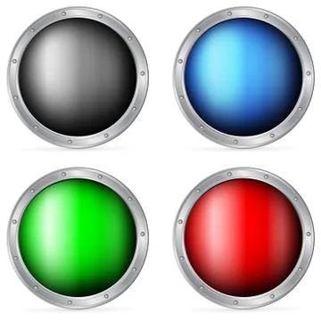 Color circle shields Stock Illustration
