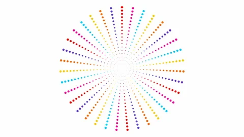 Color circles dots white Video stock 225635637