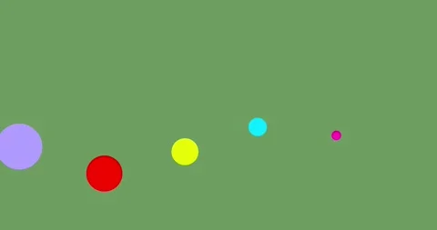 Color circles follow wave shape path isolated Stock Footage 335098329