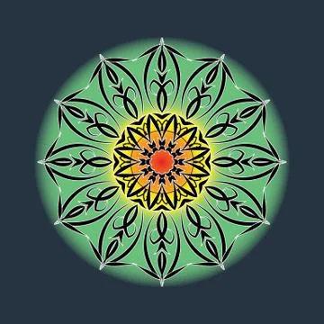 Color circular pattern on dark blue background Stock Illustration