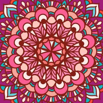 Color circular pattern in the square. Stock Illustration