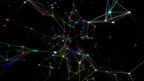 Color circulation.3d rendered abstract plexus shapes. Connection and web concept Stock Footage 98255475