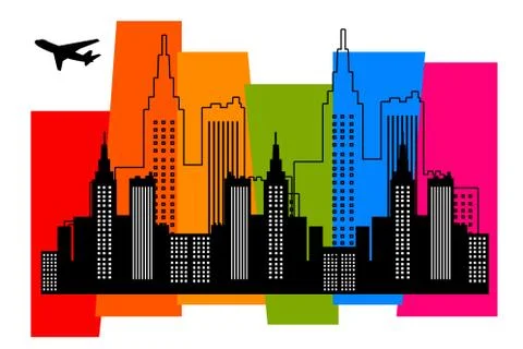Color city Illustrazione stock