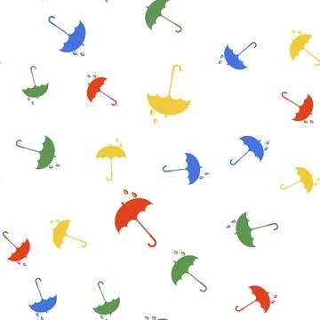 Color Classic elegant opened umbrella icon isolated seamless pattern on white Illustrazione stock