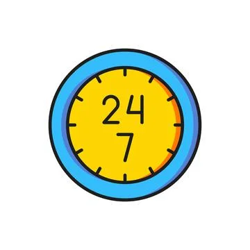 Color Clock 24 hours icon isolated on white background. All day cyclic icon.. イラスト素材
