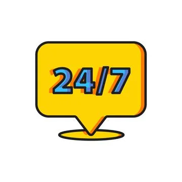 Color Clock 24 hours icon isolated on white background. All day cyclic icon.. Stock Illustration