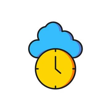 Color Clock icon isolated on white background. Time symbol. Flat filled out.. 스톡 일러스트