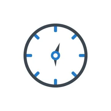 Color clock icon with white background Stock Illustration