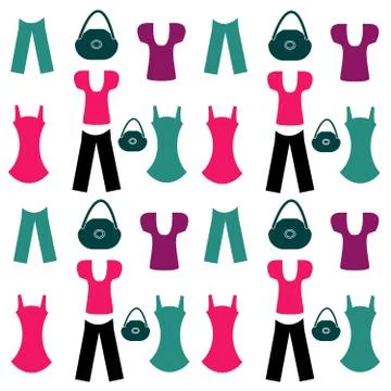 Color clothes on white background Stock Illustration