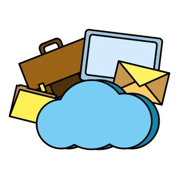 Color cloud data network connection server 스톡 일러스트