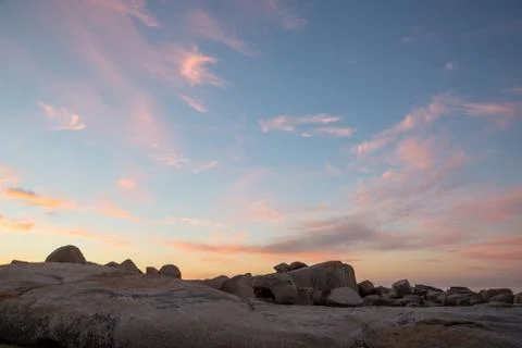 Color cloud formations at sunset Foto stock