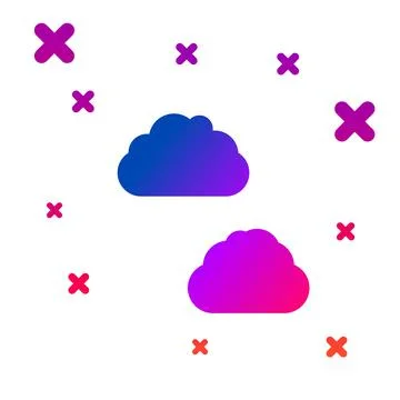 Color Cloud icon isolated on white background. Gradient random dynamic shapes Stockillustratie