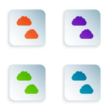 Color Cloud icon isolated on white background. Set colorful icons in square b Illustrazione stock