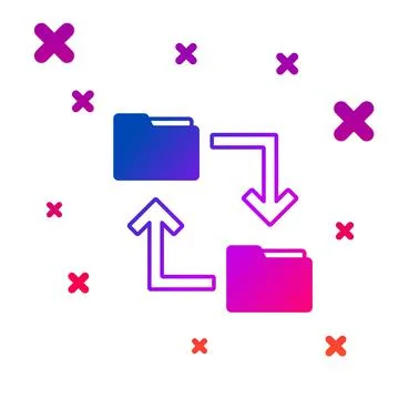 Color Cloud storage text document folder icon isolated on white background イラスト素材