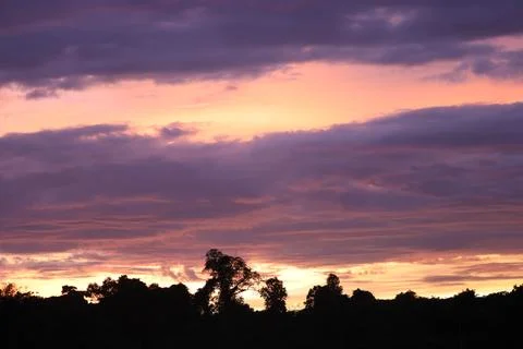 The color of the clouds during sunset 스톡 사진