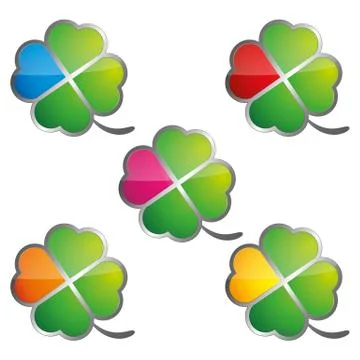 Color clovers Stock Illustration