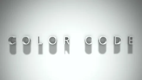 Color Code 3D title animation with shadows on a white background Stock Footage 296739112