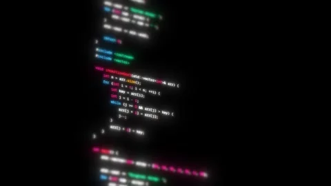 Color code programmer runs on screen monitor Video stock 247618858