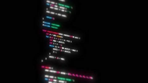 Color code programmer runs on screen monitor Video stock 248485425